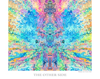 THE OTHER SIDE - Psychedelic Art Print - Visionary Art - Mandala - Abstract wall art - Art Print - Fractal