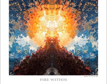 Fire Within -Psychedelic Art Print - Visionary Art - Mandala - Abstract wall art - Art Print - Mystical Art