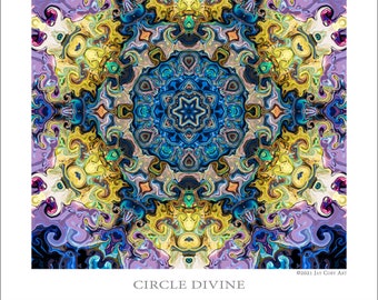 Circle Divine - Psychedelic Art Print - Visionary Art - Mandala - Abstract wall art - Art Print - Mystical Art