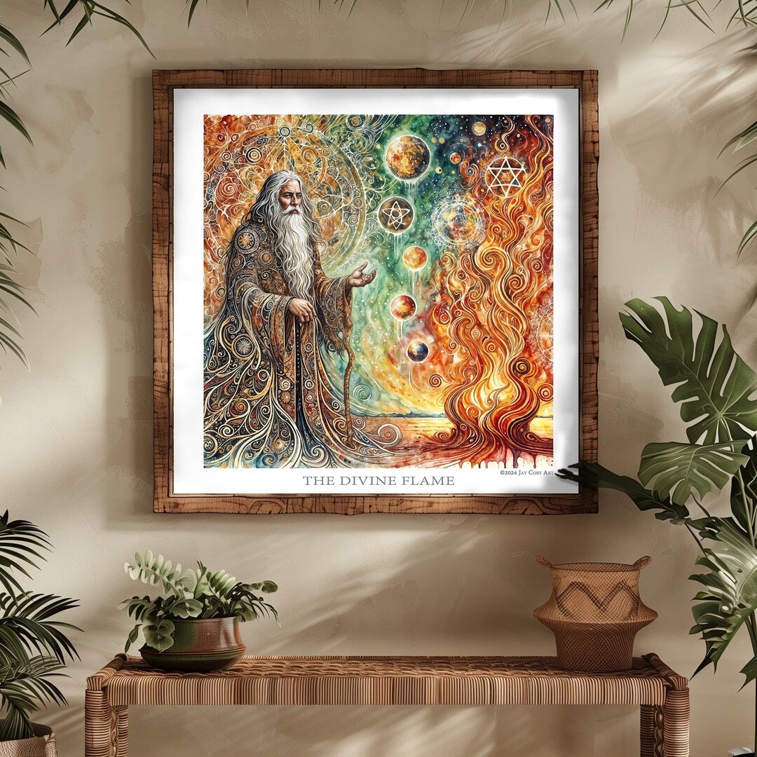 Moses and the Burning Bush Art Print: Visionary Psychedelic Wall Art - Etsy