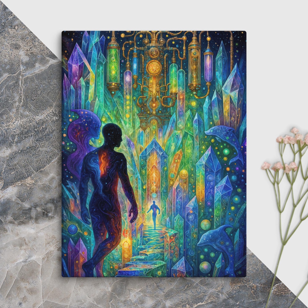 Sacred Corridor – Visionary Psychedelic Crystal Pathway Canvas Wall Art ...