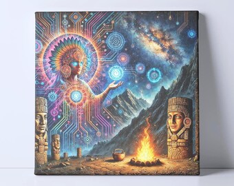 Galactic Hero - Quantum Goddess - Visionary Art Canvas Print
