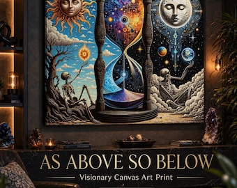 As Above So Below Visionary Art, Alchemy Wall Art, Alchemical Marriage