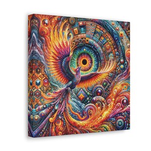 Quantum Phoenix Visionary Art Canvas Print, Rebirth Artwork, Visionary Art Print, Transformational Art, Psychedelic Wall Decor image 10