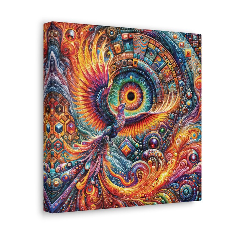 Quantum Phoenix Visionary Art Canvas Print, Rebirth Artwork, Visionary Art Print, Transformational Art, Psychedelic Wall Decor image 10
