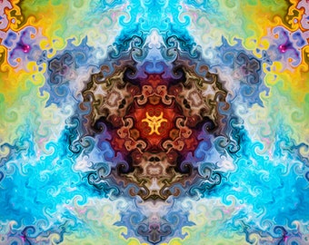 Soul Capacitor - Psychedelic Art Print - Visionary Art - Digital Tie Dye - Mandala - Abstract wall art - Art Print - Mystical Art