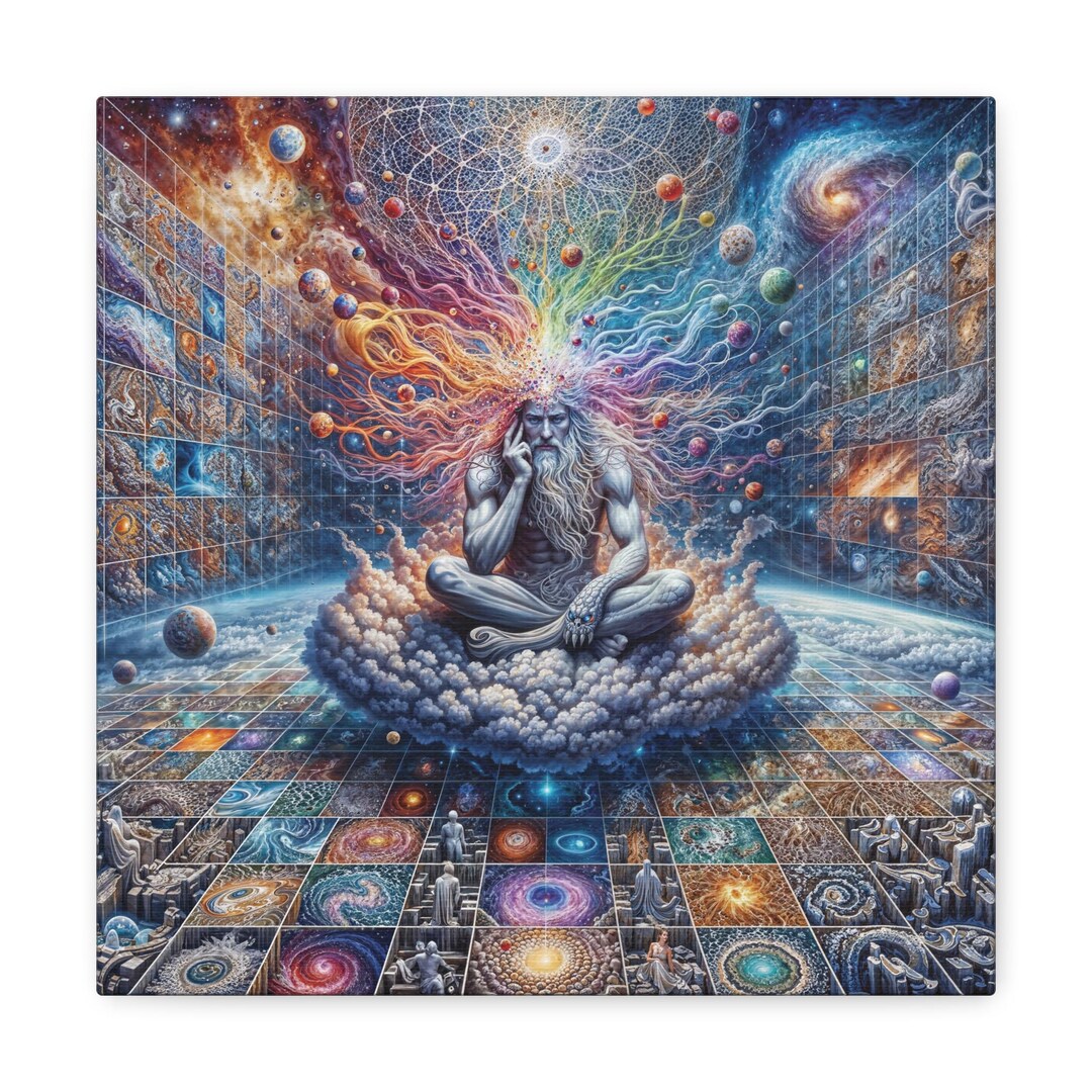 Mystic Galaxy Levitation Canvas Print Art of Cosmic Consciousness