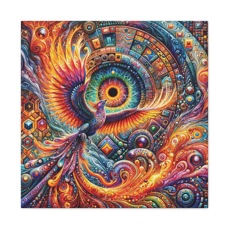 Quantum Phoenix Visionary Art Canvas Print, Rebirth Artwork, Visionary Art Print, Transformational Art, Psychedelic Wall Decor image 9