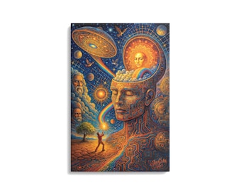 Awakening the Cosmic Self - Open Your Head - Visionary Art Canvas Print