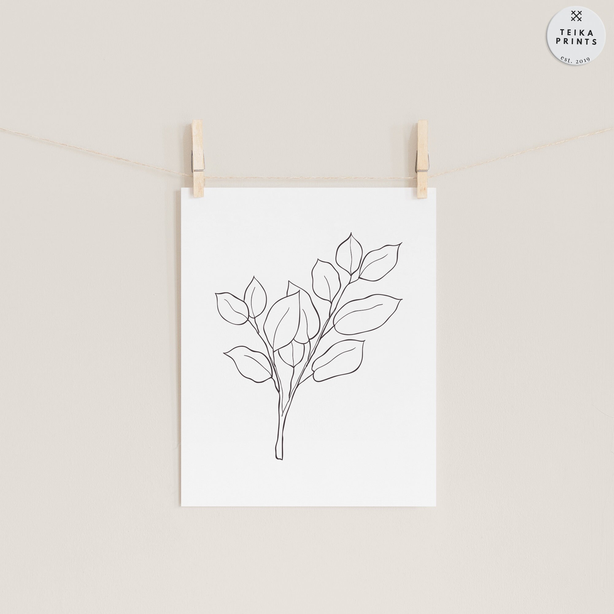 Vintage Black and White Greenery Wall Art Prints Set of 6 / Etsy Canada