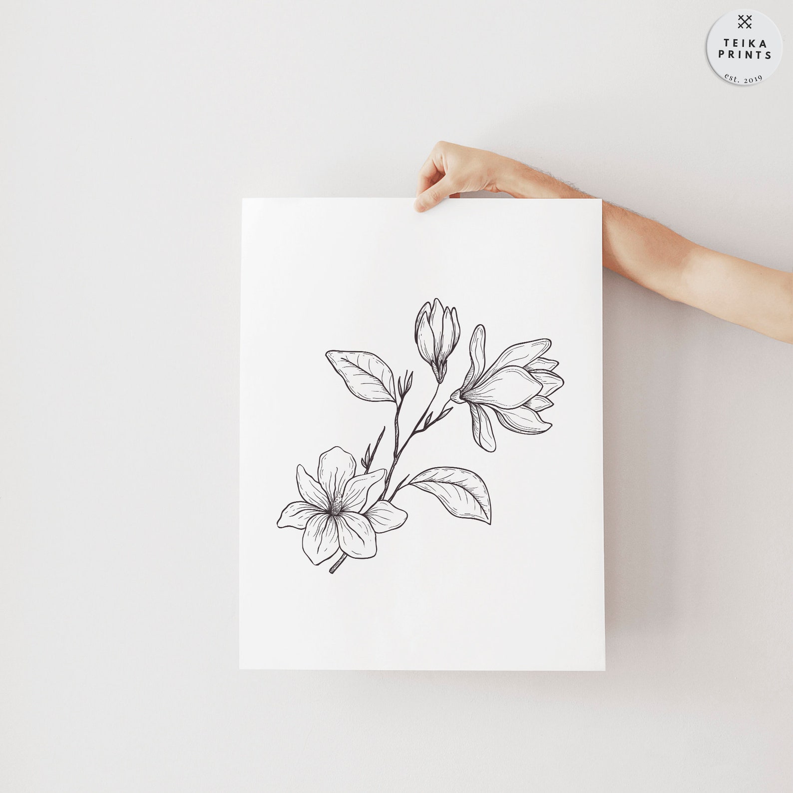 Vintage Black and White Magnolia Wall Art Prints Set of 6 / Etsy