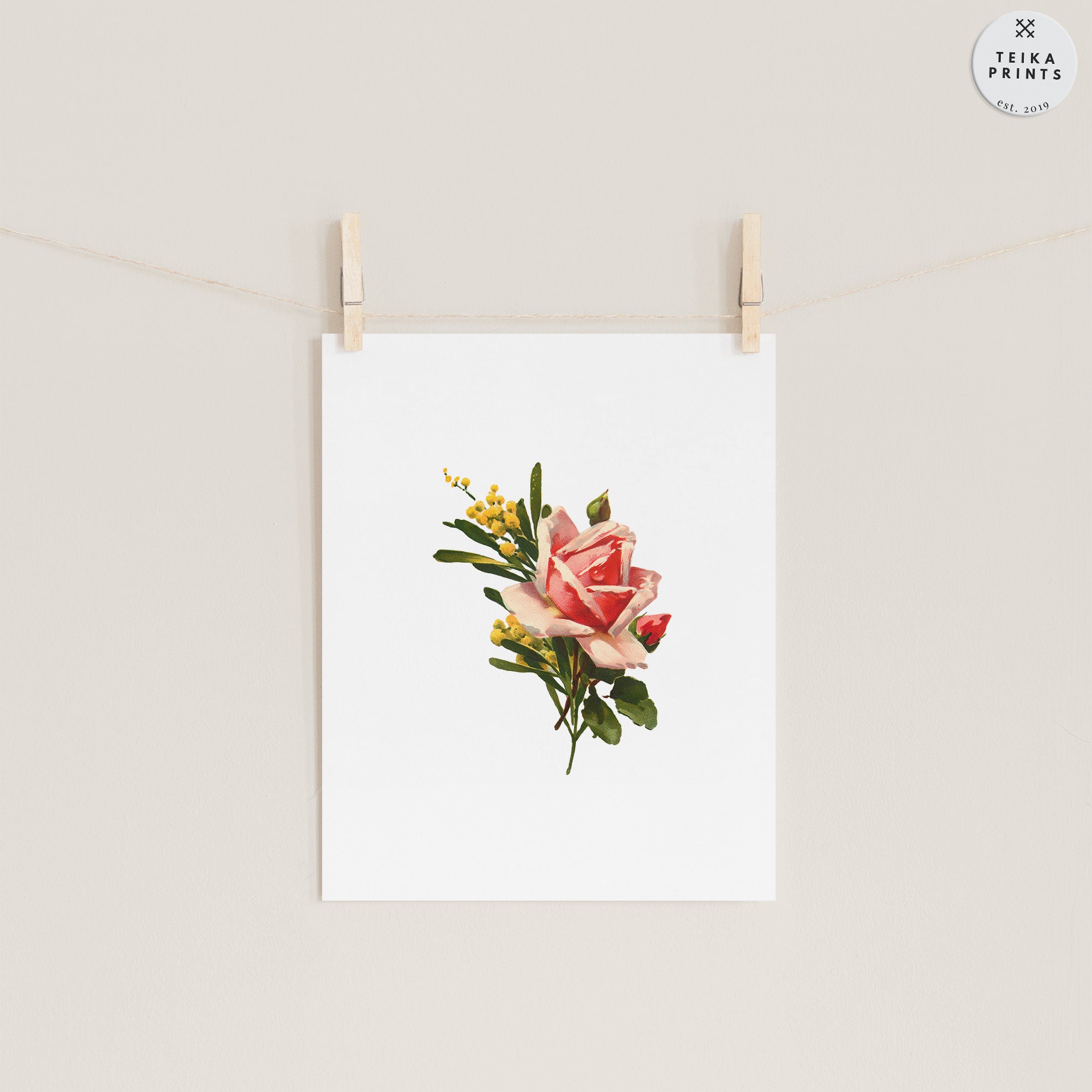 Vintage Roses Wall Art Prints Set of 6 / Botanical Floral Wall Art ...