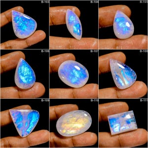 Rainbow Moonstone Cabochon-AAA Quality-Natural Rainbow Moonstone-Loose Gemstone-Jewelry Making Gemstone-B-(103-111)