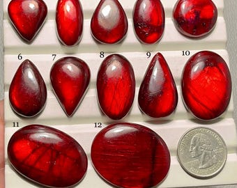 Door de mens gemaakte rode geverfde labradoriet cabochon-AAA Quality-Designer geverfde rode labradoriet edelsteen-losse edelsteen-sieraden maken Stone-A-250