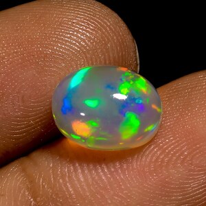 Ethiopian Opal Top Grade Quality 100% Natural Welo Fire Ethiopian Opal Oval Cabochon Loose Gemstone For Making Jewelry 2 Ct. 10X8X5 mm B-153