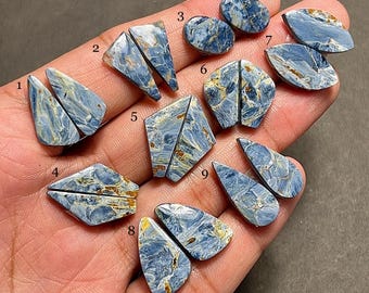 Blauwe multi pietersiet paar cabochon-AAA-kwaliteit-natuurlijke ontwerper multi-pietersiet matched pairs-losse edelsteen-sieraden maken edelsteen-A-228