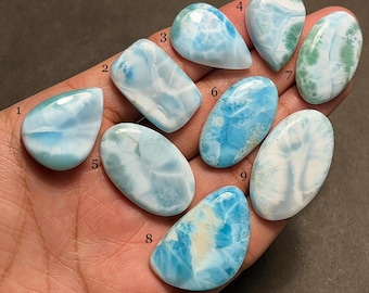 Larimar Cabochon-AAA Quality-Natural Selected Larimar Gemstone-Loose Gemstone-Jewelry Making Gemstone-A-186