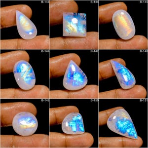 Rainbow Moonstone Cabochon-AAA Quality-Natural Rainbow Moonstone Gemstone-Loose Gemstone-Jewelry Making Gemstone-B-(143-151)