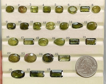 Toermalijn bosgroene gefacetteerde cabochon-AAA-kwaliteit-natuurlijk groene toermalijn facetgeslepen edelsteen-losse edelsteen-voor het maken van sieraden-A-171