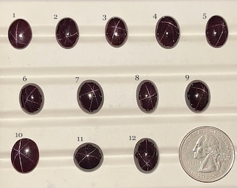 6 Ray Star Garnet Cabochon-AAA-kwaliteit-Natural Selected Garnet Star Gemstone-losse edelsteen-sieraden maken: edelsteen-A-527