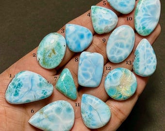 Dominican Larimar Cabochon-AAA Quality-Natural Selected Larimar Gemstone-Loose Gemstone-Jewelry Making Gemstone-A-115