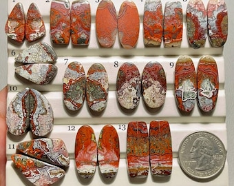 Crazy Lace Agate Pairs Cabochon-AAA Quality-Natural Designer Crazy Lace Matched Pairs-Loose Gemstone-Jewelry Making Gemstone-A-216