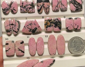 Rosa Rhodonit Paar Cabochon-AAA Qualität-Natürliche Designer Rhodonit Abgestimmt Paare-Loose Edelstein-Schmuck, der Edelstein-A-226
