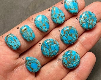 Blue Copper Mohave Turquoise Cabochon-AAA Quality-Designer Sky Blue Mohave Turquoise Gemstone-Loose Gemstone-Jewelry Making Gemstone-A-177