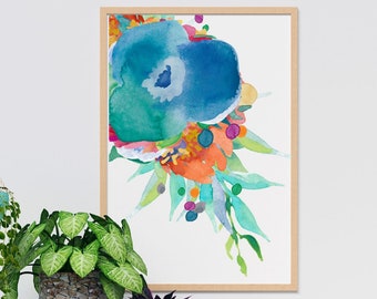 Watercolor Flowers printable wall art - Gorgeous instant download art for your bedroom, living room, bathroom or general home decor