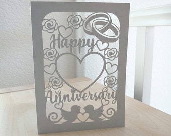 Customizable Milestone Year Wedding Anniversary Card, SVG Cut File