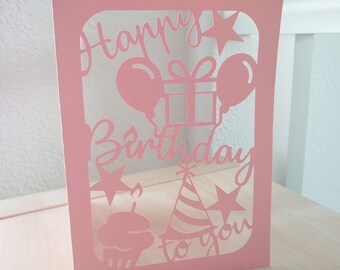 SVG Cut File Birthday Card with Balloons