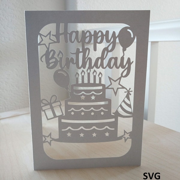 Personalized Birthday Card, SVG Cut File