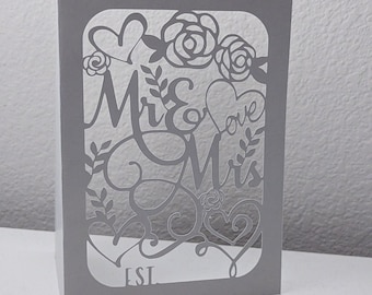 Tarjeta de boda personalizada, archivo de corte SVG