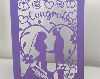 SVG Cut File Wedding Card, Bride and Groom