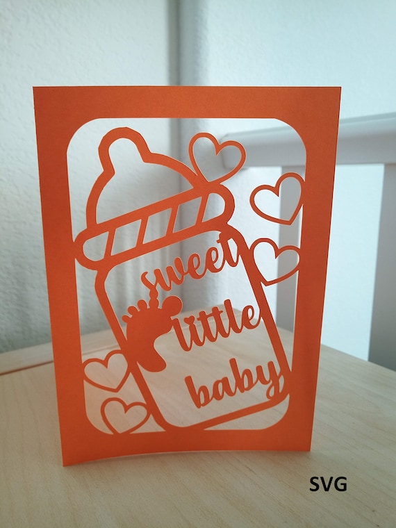 Download Svg Cut File Baby Shower Card Sweet Little Baby Etsy