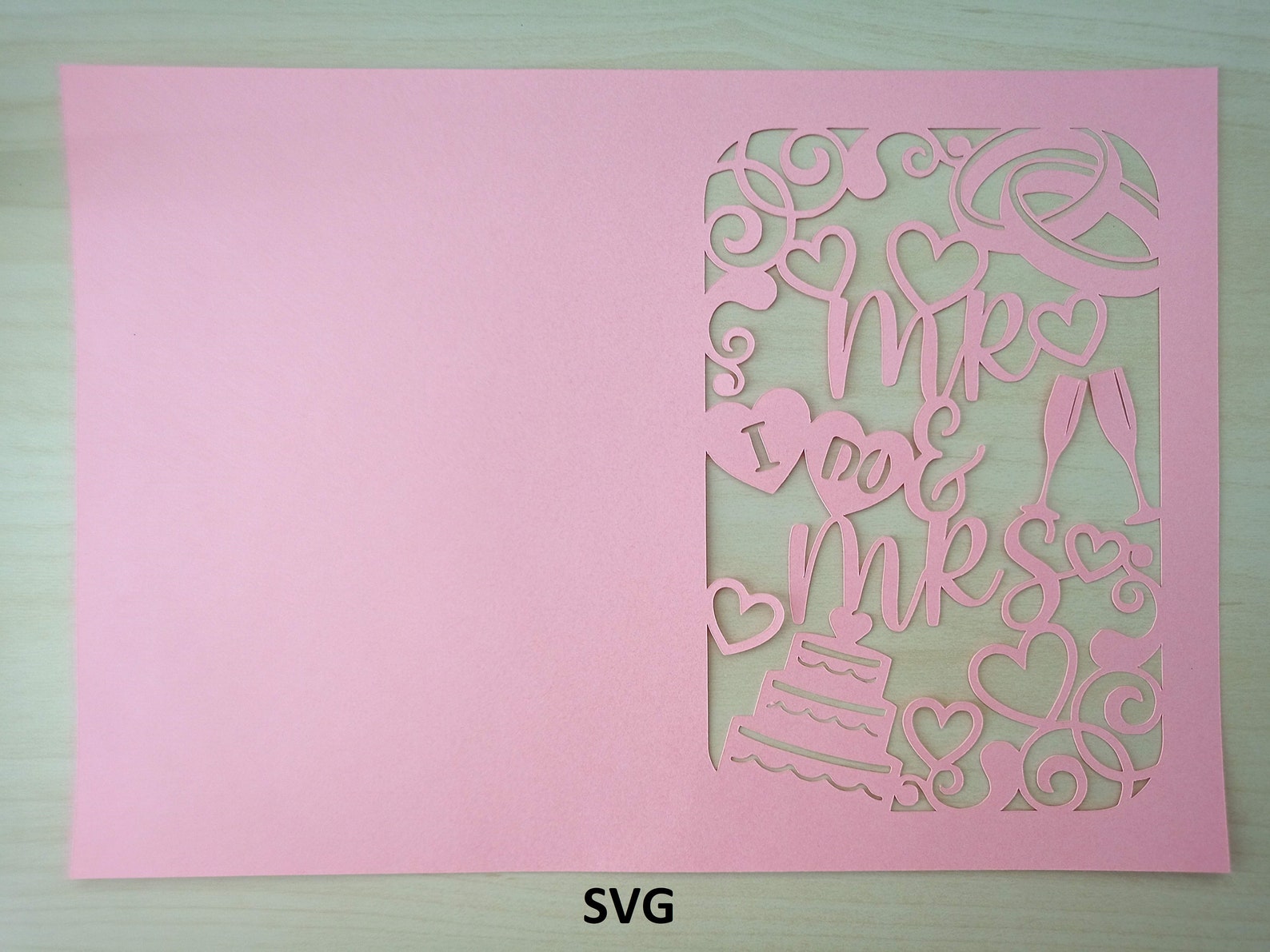 SVG Cut File Wedding Card Mr & Mrs - Etsy