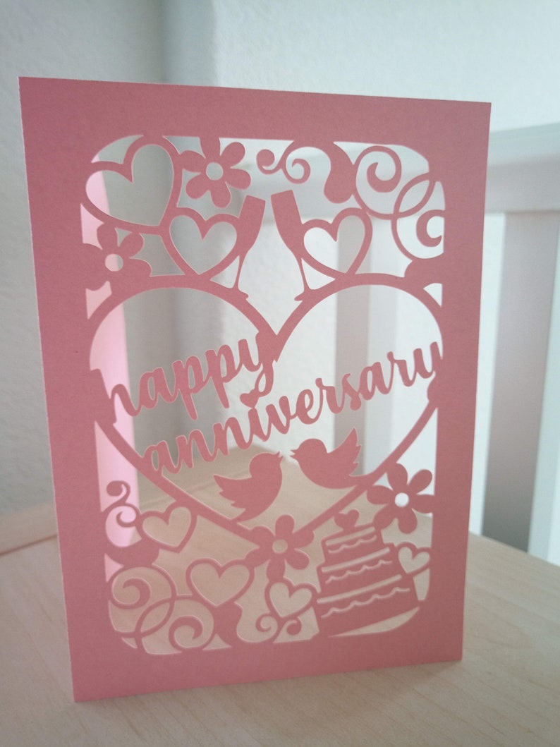 Download SVG Cut File Wedding Anniversary Card | Etsy
