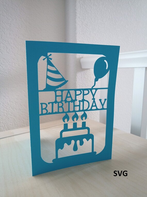 Download Svg Cut File Birthday Card Etsy