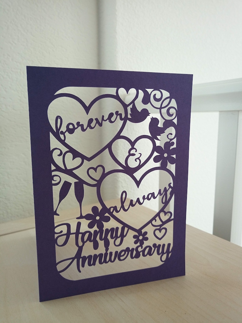 SVG Cut File Wedding Anniversary Card Forever and Always ...