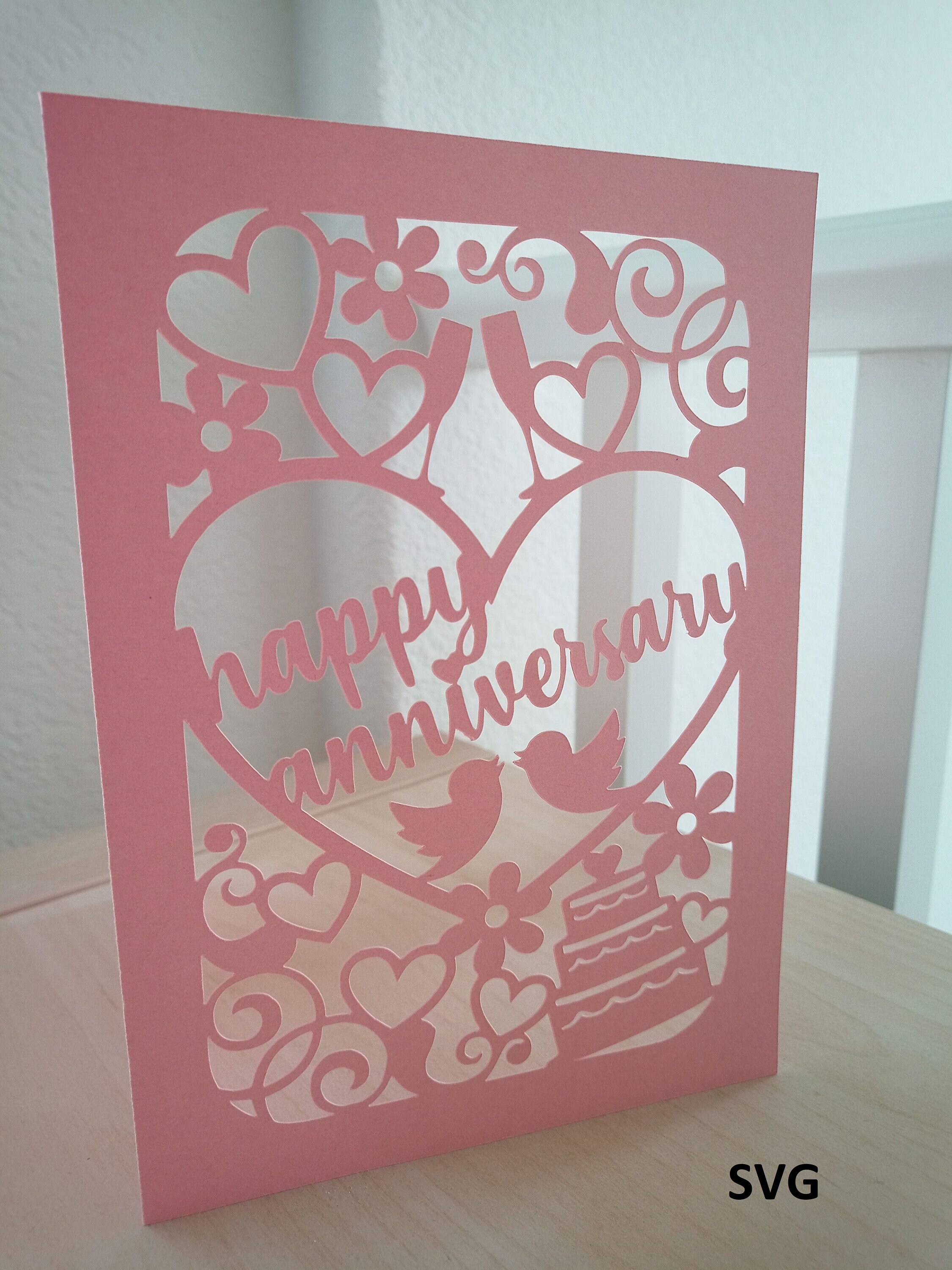 Download Svg Cut File Wedding Anniversary Card Etsy
