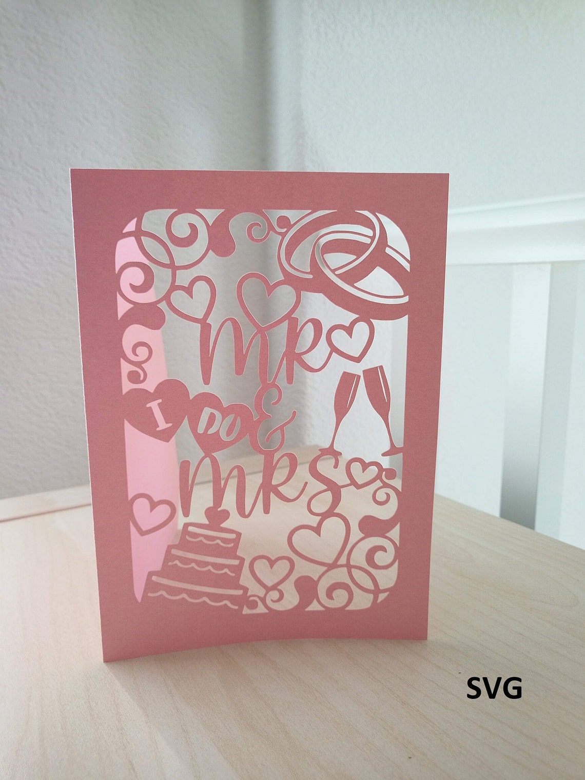 SVG Cut File Wedding Card Mr & Mrs - Etsy