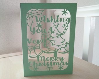 SVG Cut File Merry Christmas Card