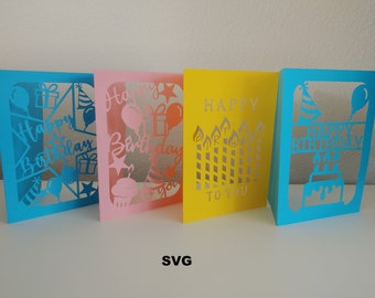 SVG Cut Files, The Birthday Card Pack