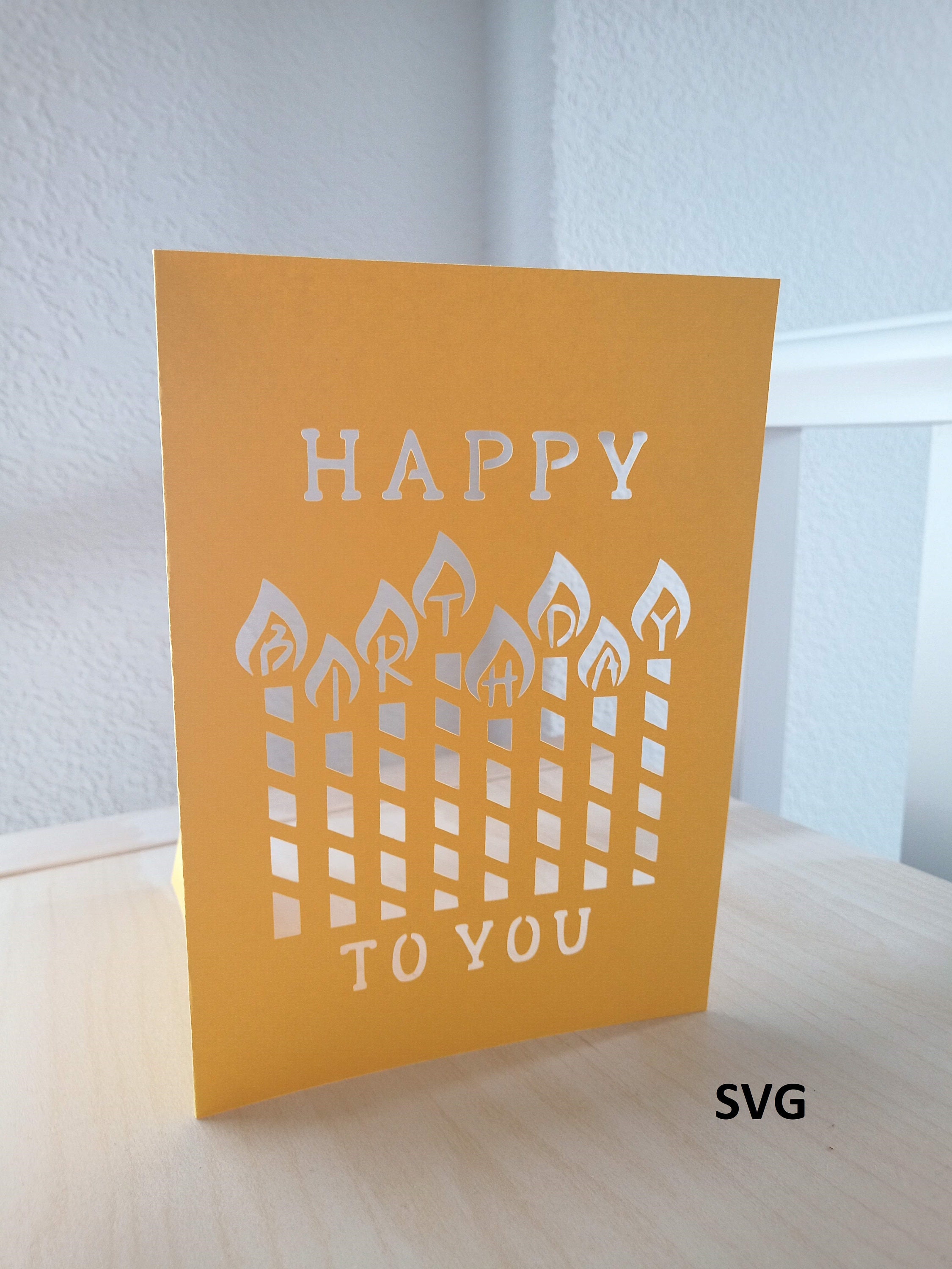 Download Svg Cut File Birthday Card Candles Etsy