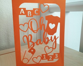 Biglietto per baby shower con file in formato SVG, Oh Baby