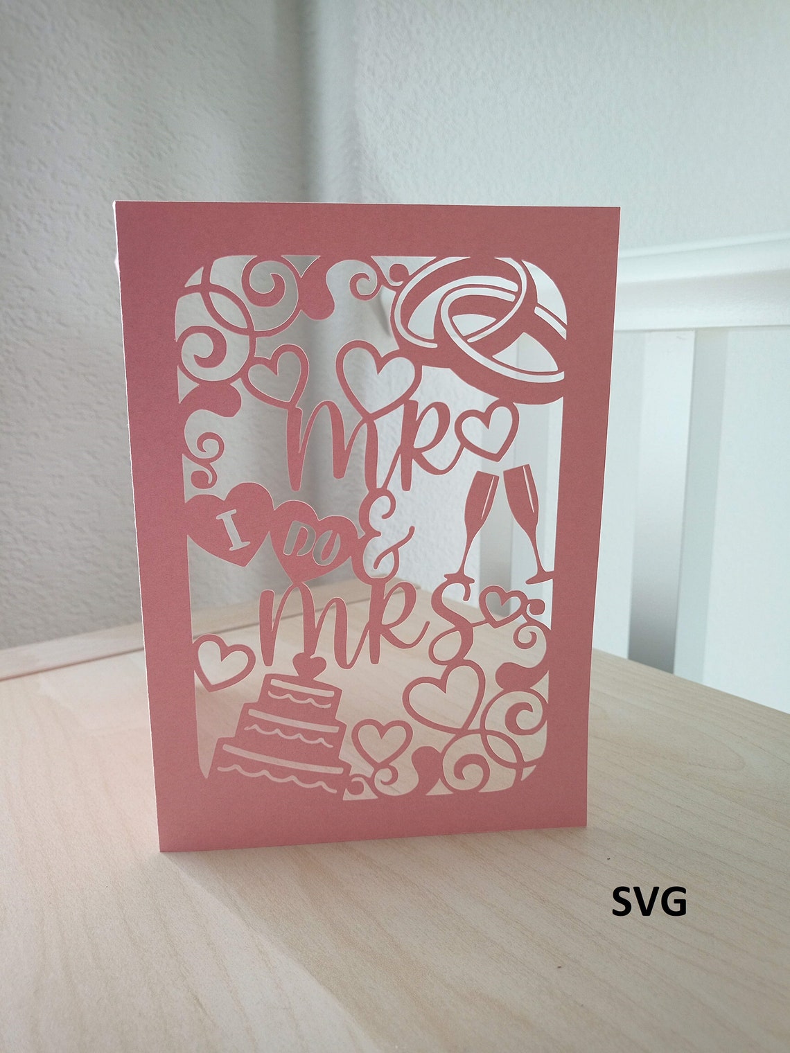 SVG Cut File Wedding Card Mr & Mrs - Etsy