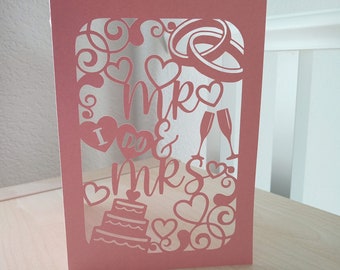 SVG Cut File Wedding Card, Mr & Mrs
