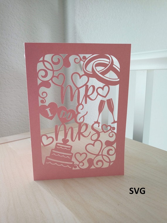 Download Svg Cut File Wedding Card Mr Mrs Etsy