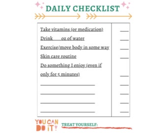 Daily Checklist, Digital Download