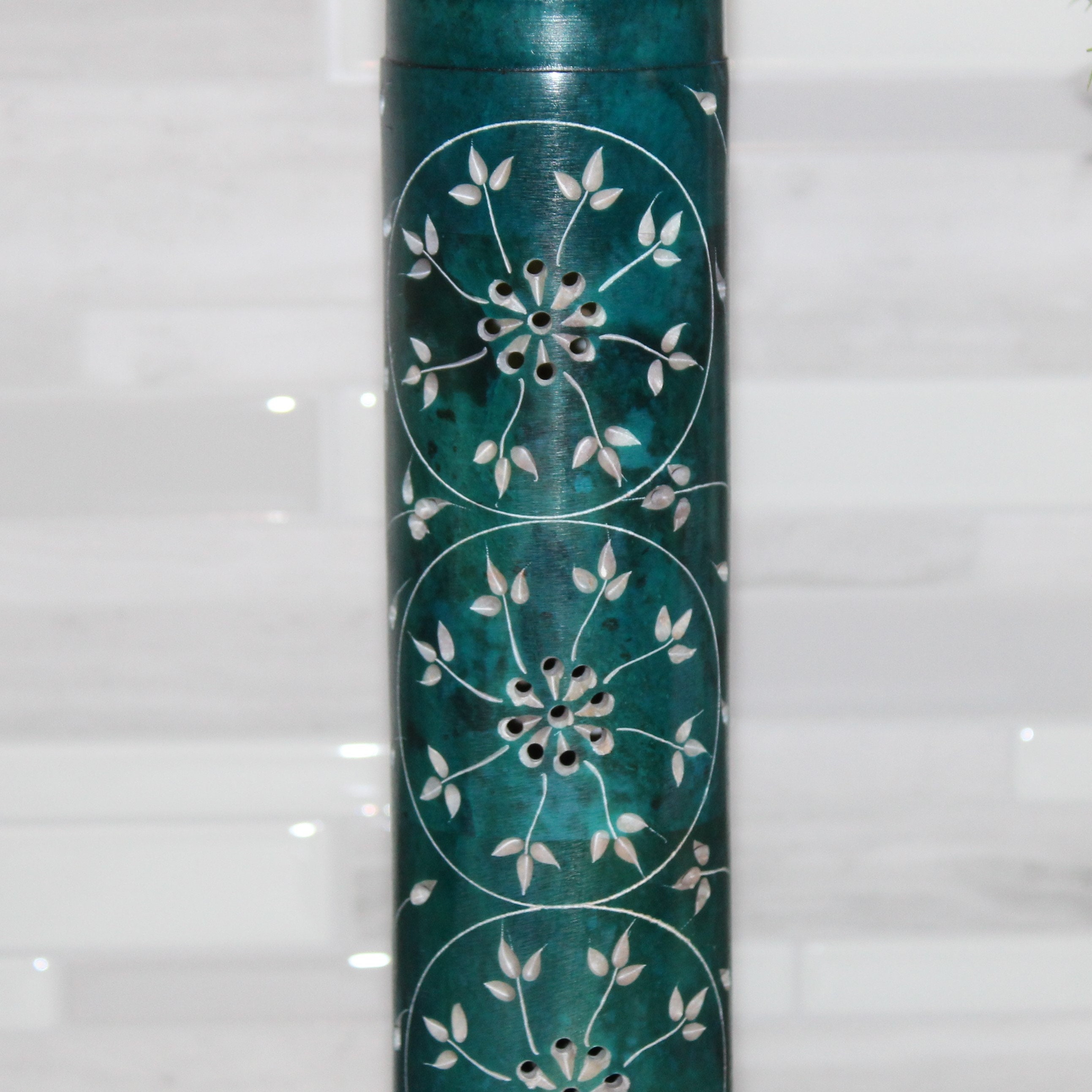 Carved Blue Soapstone Incense Tower Table Top Decor Etsy